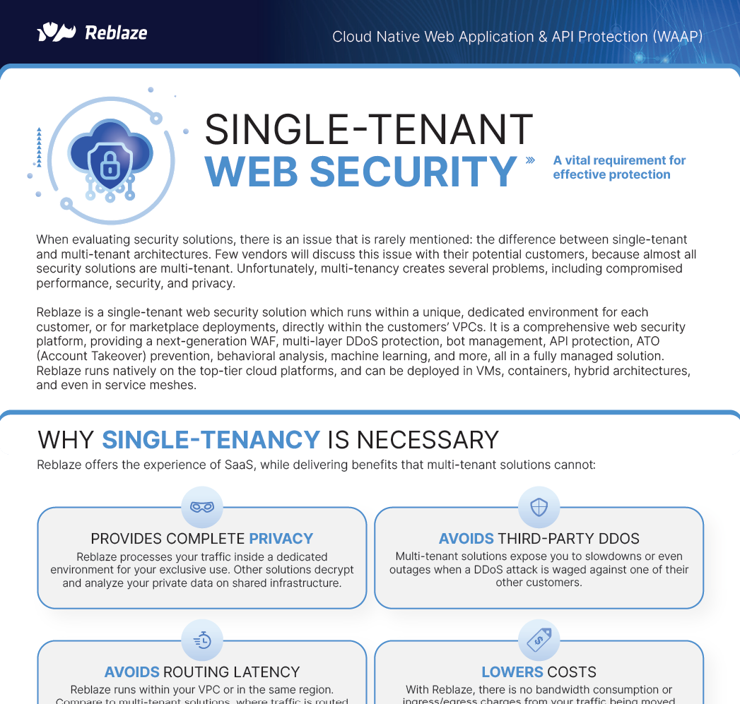 Single-Tenant Cybersecurity Datasheet